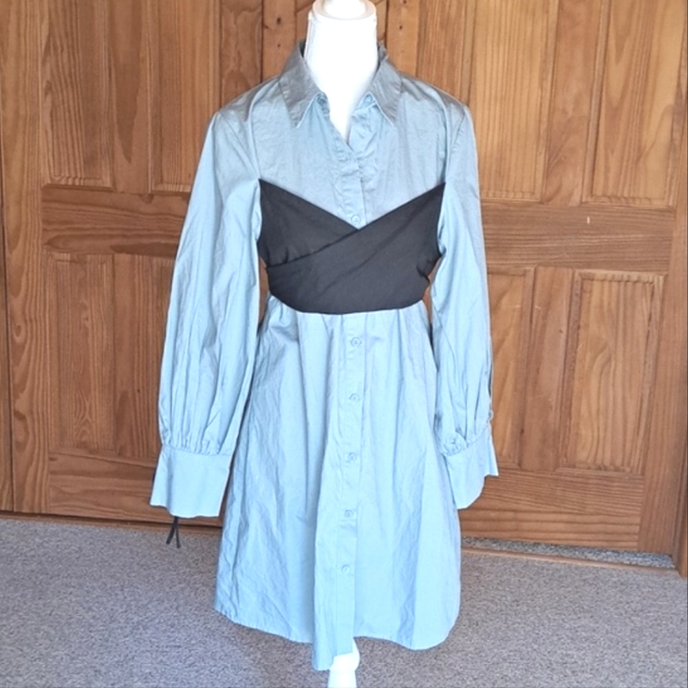 Stylish Blue and Black Women's Dress